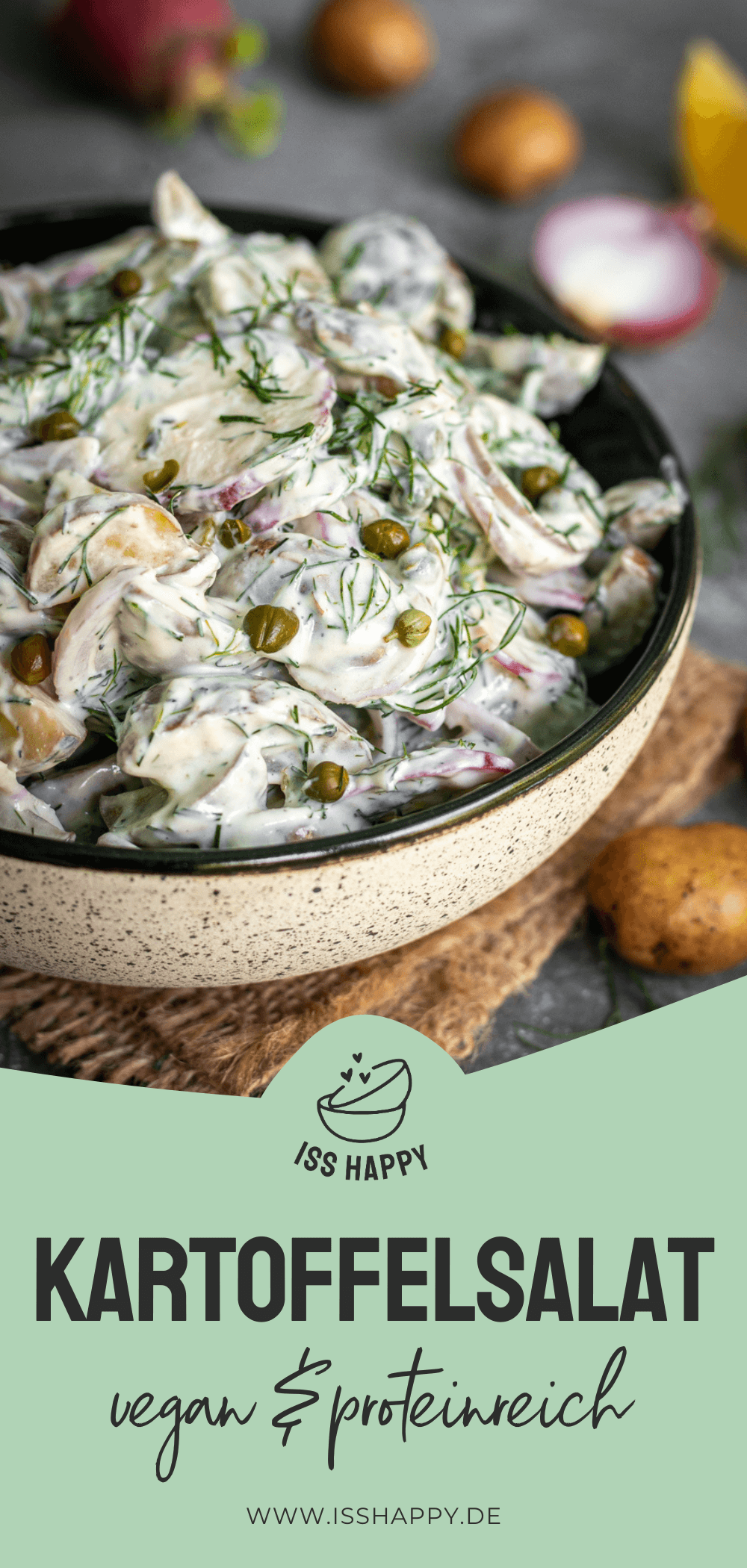 Einfaches Kartoffelsalat Rezept – vegan & proteinreich