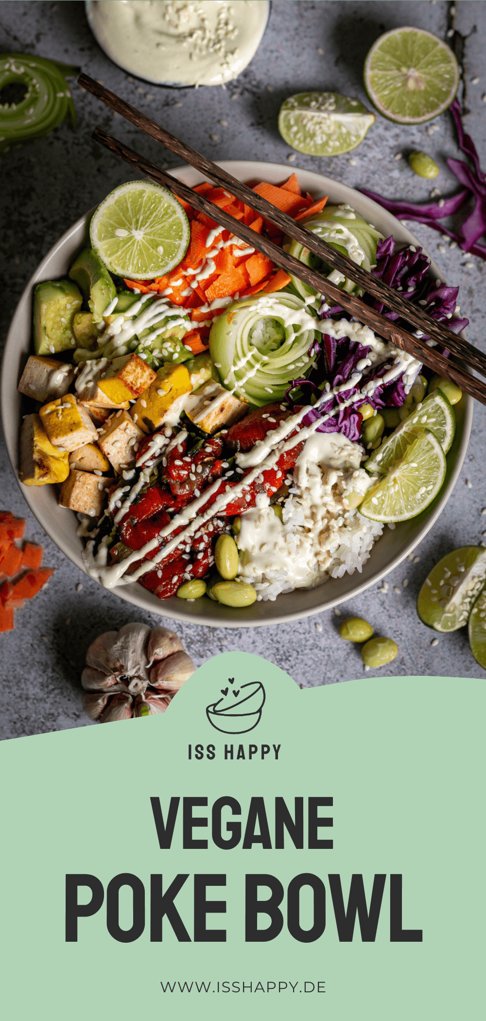 Veganes Poke Bowl Rezept mit Thunvisch & Wasabi Mayo